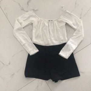 Black/white sequin romper